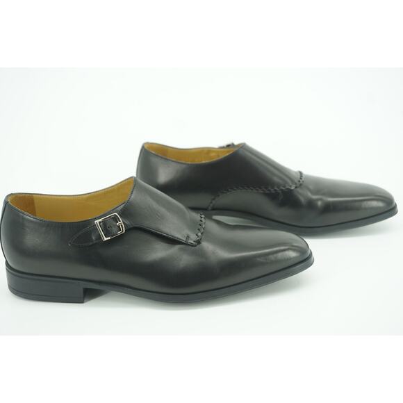 Sutor Mantellassi Marzio Black Leather Monk Strap Loafers Size 10 slip on $565 - Picture 7 of 10